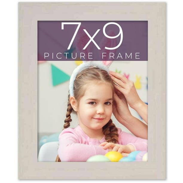 7x9 Frame White Real Wood Picture Frame Width 0.75 Inches Interior