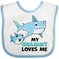 thumbnail image 3 of Inktastic My Grammy Loves Me with Cute Sharks Boys or Girls Baby Bib, 3 of 4