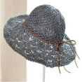 thumbnail image 2 of CoCopeaunt Beach Hat Sun Hat UV Protection Summer Fisherman's Hat big Brim Hand-Crochet Lady's Straw Hat Foldable, 2 of 6