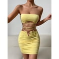 thumbnail image 3 of Summer New Sexy Strap Camisole Two-Piece Dress Women's Tie Pleated Bodycon Dress, 3 of 8