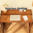 thumbnail image 4 of Space Saving Bamboo Foldable Desk Folding Computer Workstation with Storage Shelf for Small Apartments Offices Multi-Purpose(Brown,103cm/40.6in), 4 of 7