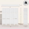thumbnail image 3 of HOMCOM 4 Panel Privacy Screen, Room Divider with 3 Shelves White, 3 of 8