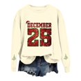 thumbnail image 4 of Fiaer Ladies Sweatshirts Christmas Sequin Letter Graphic Crew Neck Pullover Plus Size Long Sleeve Baggy Xmas Tops Beige M, 4 of 6