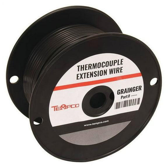 Tempco Thermocouple Ext Wire,JX,24AWG,Sol,100Ft TCWR-1018