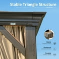 thumbnail image 5 of 12' X 18' Hardtop Gazebo, Upgraded Metal Gazebo with Drainage System, Dual-Layer Galvanized Steel Roof with Curtain and Netting, Outdoor Shelter Canopy for Patio, Garden, Backyard, Brown, 5 of 9
