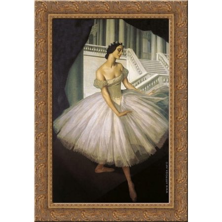 Portrait of Anna Pavlova 24x16 Gold Ornate Wood Framed Canvas Art by Alexandre Jacovleff
