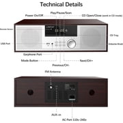 LONPOO LP-816 Bluetooth Home Stereo System, 40 Watts RMS CD Player & FM Radio