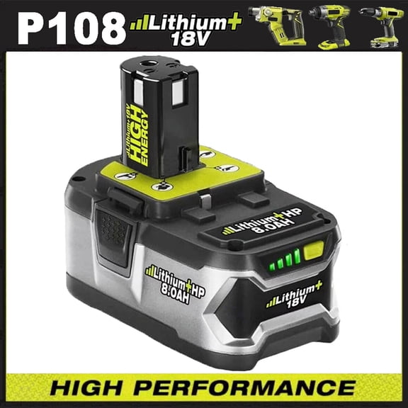 8.0Ah For RYOBI P108 18V Lithium-Ion High Capacity Battery 18 Volt For One Plus