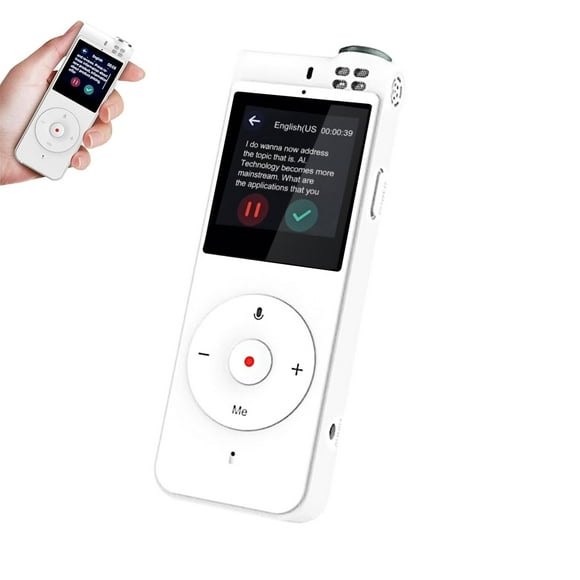 Navitomoon Digital Voice Recorder with Playback, Speech to Text and Instant Translation, Voice to Text Recorder with Transcription, No Subscription, Suitable f