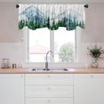 thumbnail image 5 of 54x18 Inches Green Misty Forest Window Treatment Valance Tree Mountain Kitchen Blackout Drapes Bathroom Bedroom Living Room Polyester Fabric Curtains Decorations Supplies, 5 of 6