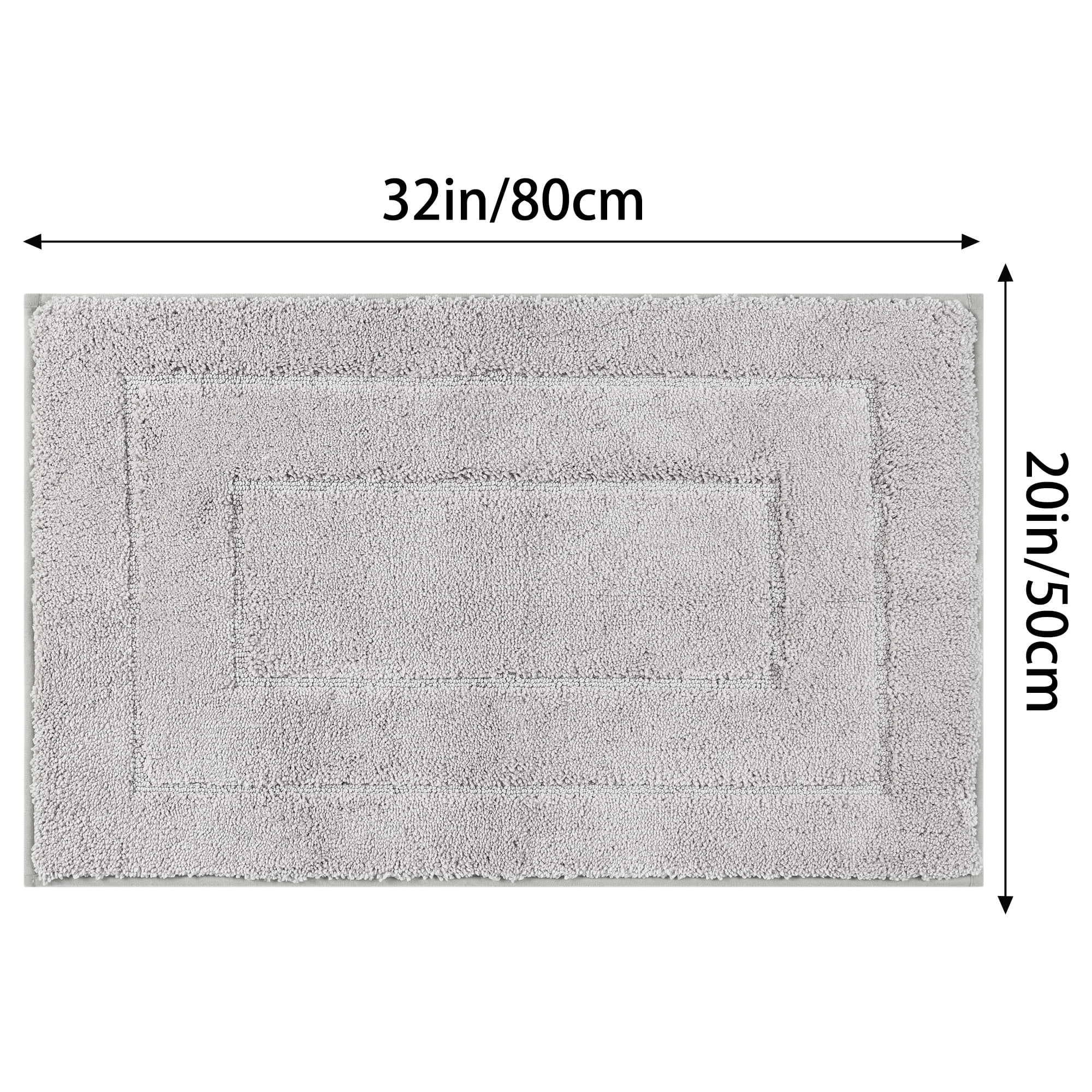 Unique Bargains Geometry Bathroom Rug Mat Soft Absorbent Non-Slip Comfortable Bath Rugs Light Gray 20" x 32"