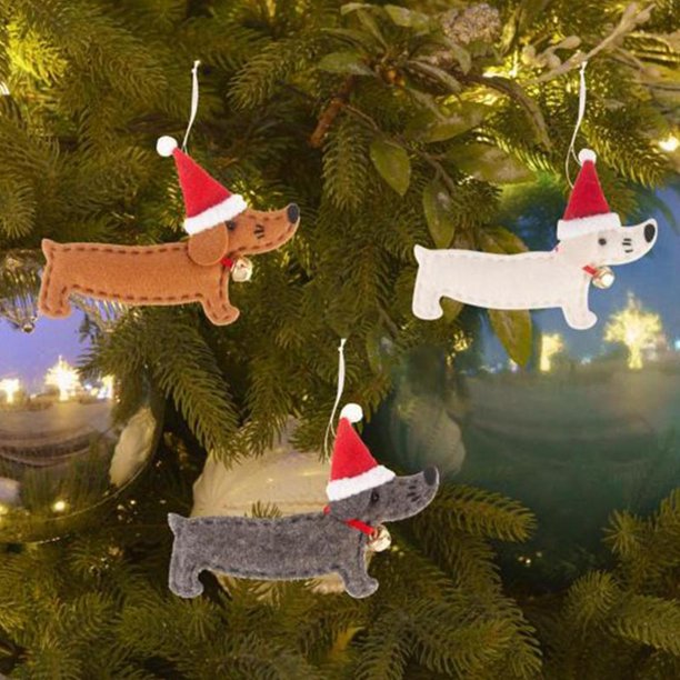 Christmas Tree Hanging Ornaments Animal Dachshund Dog Shaped Pendants For Home Christmas Decorations Xmas New Year GiftsGreyUnited Kingdom He Qiyong unisex