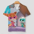 thumbnail image 3 of Super Kitties Women Pajamas Set Short Sleeve Sleepwear Button Down Nightwear Soft Pjs Set with Pockets, 3 of 8