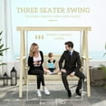 thumbnail image 3 of Outsunny 3 Seat Wooden Porch Swing with Stand, Patio Swing Chair with Side Tables, Natural Wood, 3 of 9