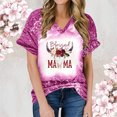thumbnail image 2 of Top de manga corta con estampado de degradado Sexy de verano para mujer con cuello en V y estampado de día regular para mujer OAVQHLG3B Store lin121212, 2 of 5