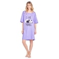 thumbnail image 2 of Casual Nights Women's Short Sleeve Printed Dorm Sleep Tee - Purple Panda, 2 of 5