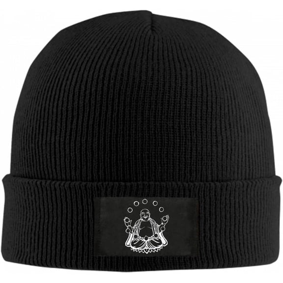 Laughing Buddha Beanie Hat for Women Men Winter Hat Cuffed Winter Beanie Warm Skull Cap Plain Knit Hat Cap