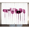 Wine Curtains 2 Panels Set, Conceptual Collage Artwork with Paper Textured Party Glasses Alcohol Drink Print, Window Drapes for Living Room Bedroom, 108W X 84L Inches, Fuchsia Purple, by Ambesonne