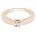thumbnail image 3 of 1/10 CT Round Cut Natural White Diamond Solitaire Engagement Wedding Ring In 14K Rose Gold Plated 925 Sterling Silver (Color: I-J, Clarity: I2-I3, 0.10 Cttw) -4, 3 of 7