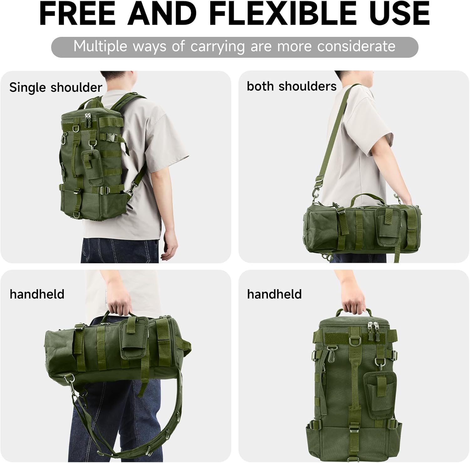 Fishing Backpack with Rod Holder, Water-Resistant Fishing Tackle Backpack, Hiking backpack, Bag Sling Tackle Storage Backpack, Lightweight Fishing Gear Bag for Hiking, Camping, Kayak, Outdoor Trip