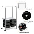 thumbnail image 4 of Costway 6 Drawer Rolling Storage Cart w/Hanging Bar Office School Organizer Black, 4 of 11