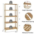thumbnail image 2 of AIIT 5-Tier Bamboo Bathroom Shelf - Multifunctional Storage Shelves, Stand Rack Shelving Unit for Living Room Bedroom Kitchen, Nature, 2 of 9