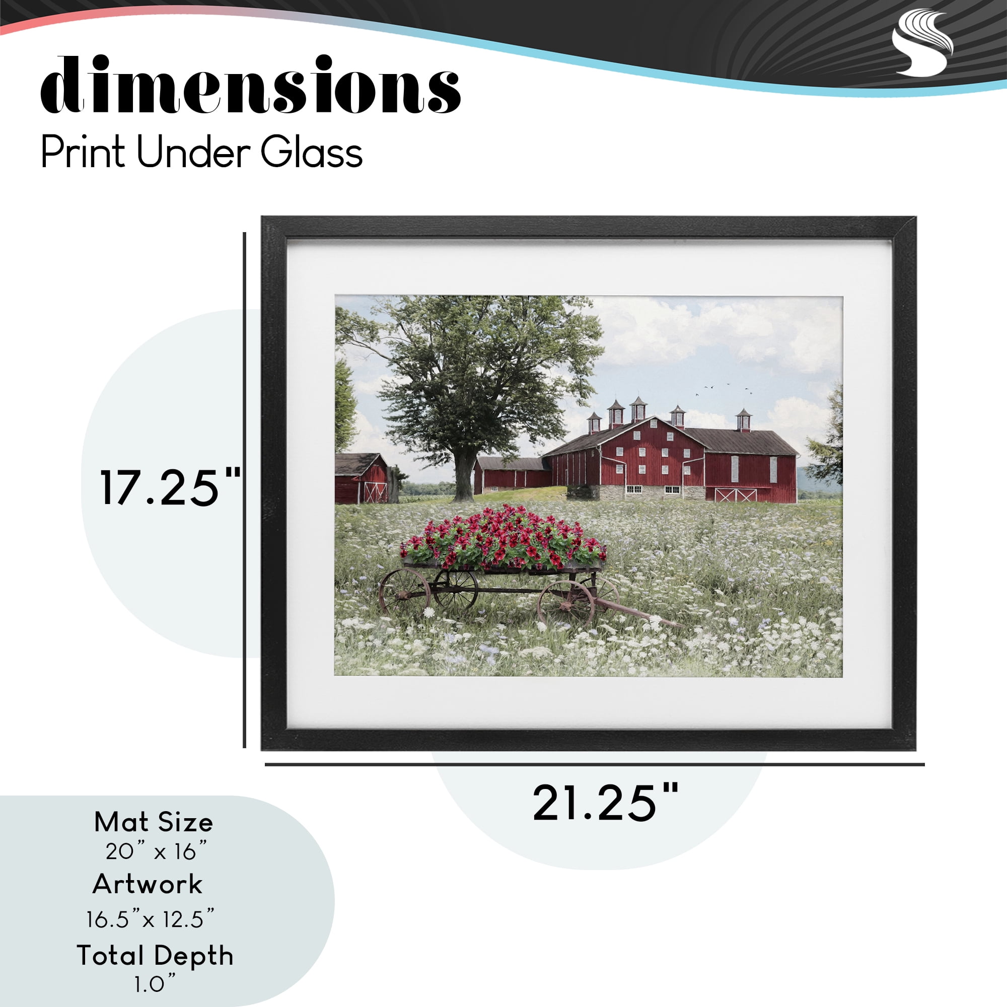 Stupell Industries Old Milton Farm Black Framed Print Under Glass, design by Lori Deiter