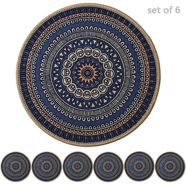 Colorful Boho Plant Pot Mat Set of 6 Absorbent Non Slip Plant Pot Pad