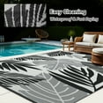 thumbnail image 3 of VUNATE Outdoor Rug Carpet 5'x8' Waterproof Reversible Patio Rug Portable Indoor Outdoor Rug Plastic Straw Rug for Beach RV Camping Garden Picnic Deck Backyard Porch Decor Gray and Black, 3 of 6
