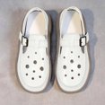 thumbnail image 6 of Abomasnow Womens PU Perforated Adjustable Metal Buckle Sole Slip‑On Clog Loafer Shoes Casual Lightweight Summer Beach Vacation Shoes, 6 of 8