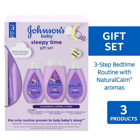 Johnson's Sleepy Time Relaxing Baby Bedtime Gift Set, 3 Items