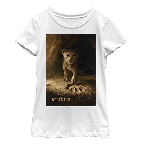 Girl's Lion King Simba Paw Movie Poster Graphic Tee White X Large