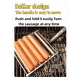 thumbnail image 4 of Hot Dog Roller for Grill Accessories, Stainless Steel Sausage Roller Rack with Extra-Long Wooden Handle, for Gas, Charcoal, or Electric Grills (1PC), 4 of 6