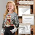 thumbnail image 6 of COEQINE Girls Everyday Crop Top Sweatshirt, Long Sleeve Crewneck Pullover for Fall Winter, Soft Casual Loose Fit Shirt for Age 11-12 Kids, Christmas Cat, 6 of 7