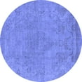 thumbnail image 1 of Ahgly Company Indoor Round Oriental Blue Industrial Area Rugs, 7' Round, 1 of 4