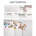 thumbnail image 5 of No Hook Shower Curtain with Snap in Liner, Rainbow Striped Love Heart Hotel Shower Curtains for Bathroom, Washable Shower Curtain Liner Set with Mesh Top Window, 54"x78", 5 of 6