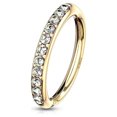 thumbnail image 1 of Bendable Hoop Rings For Ear Cartilage, Nose 14 Kt Gold CZ Paved, 1 of 3