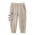 thumbnail image 3 of Akiihool Uniform Pants for Boys Boys Soft Casual Pull on Twill Straight Leg Pant (Khaki,6-7 Years), 3 of 5