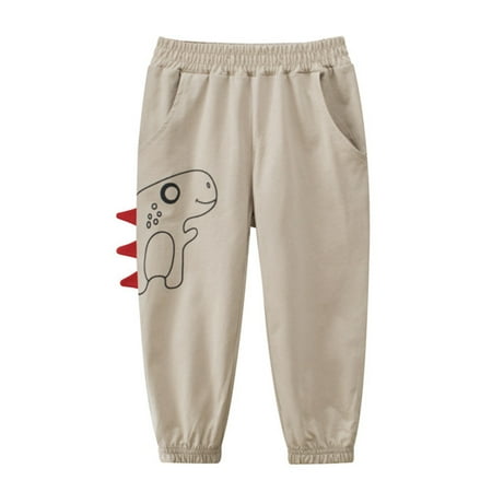 

Fsqjgq 5T Boy Clothes Toddler Kids Baby Boys Cotton Pull On Sweat Pants Dinosaur Elastic Basic Long Pants Sweatpants Boys 9-12 Months Clothes Cotton Khaki 130