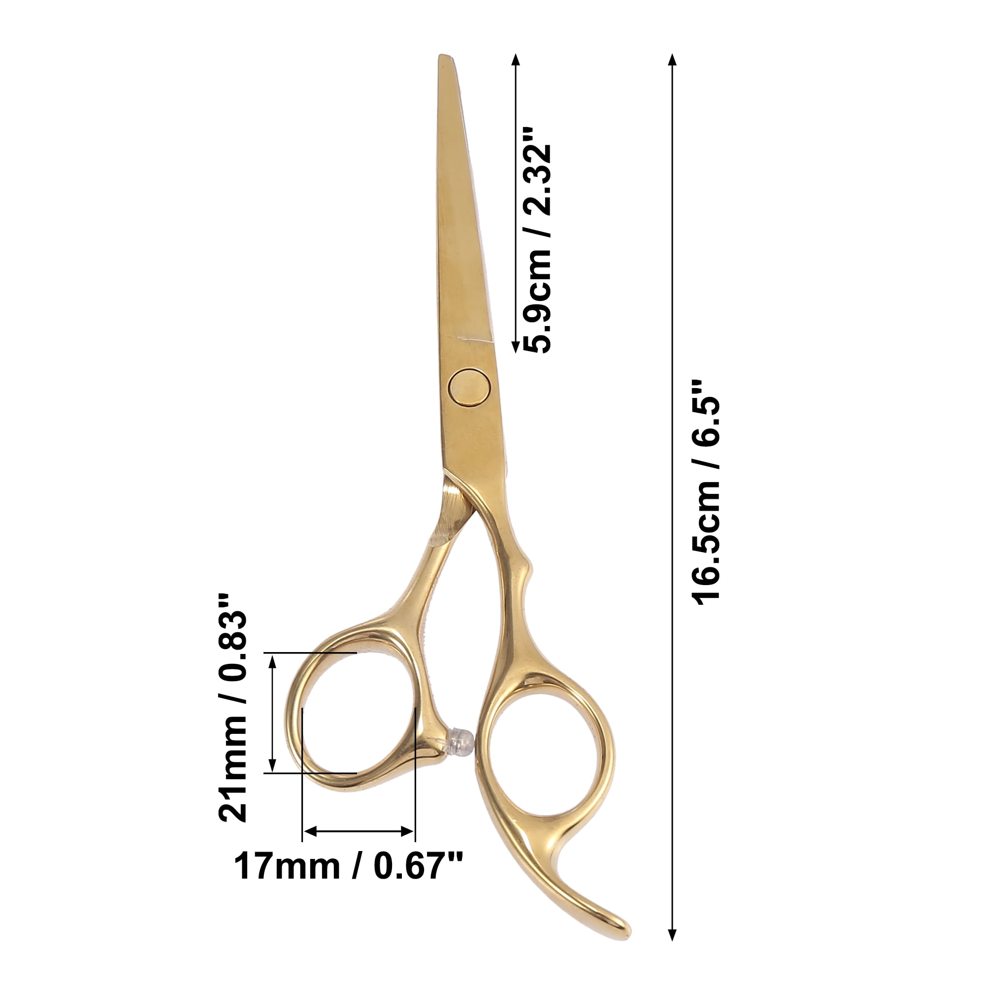 Unique Bargains Portable 5.5" Length Straight Scissors for Men Women Hair Cut Gold Tone