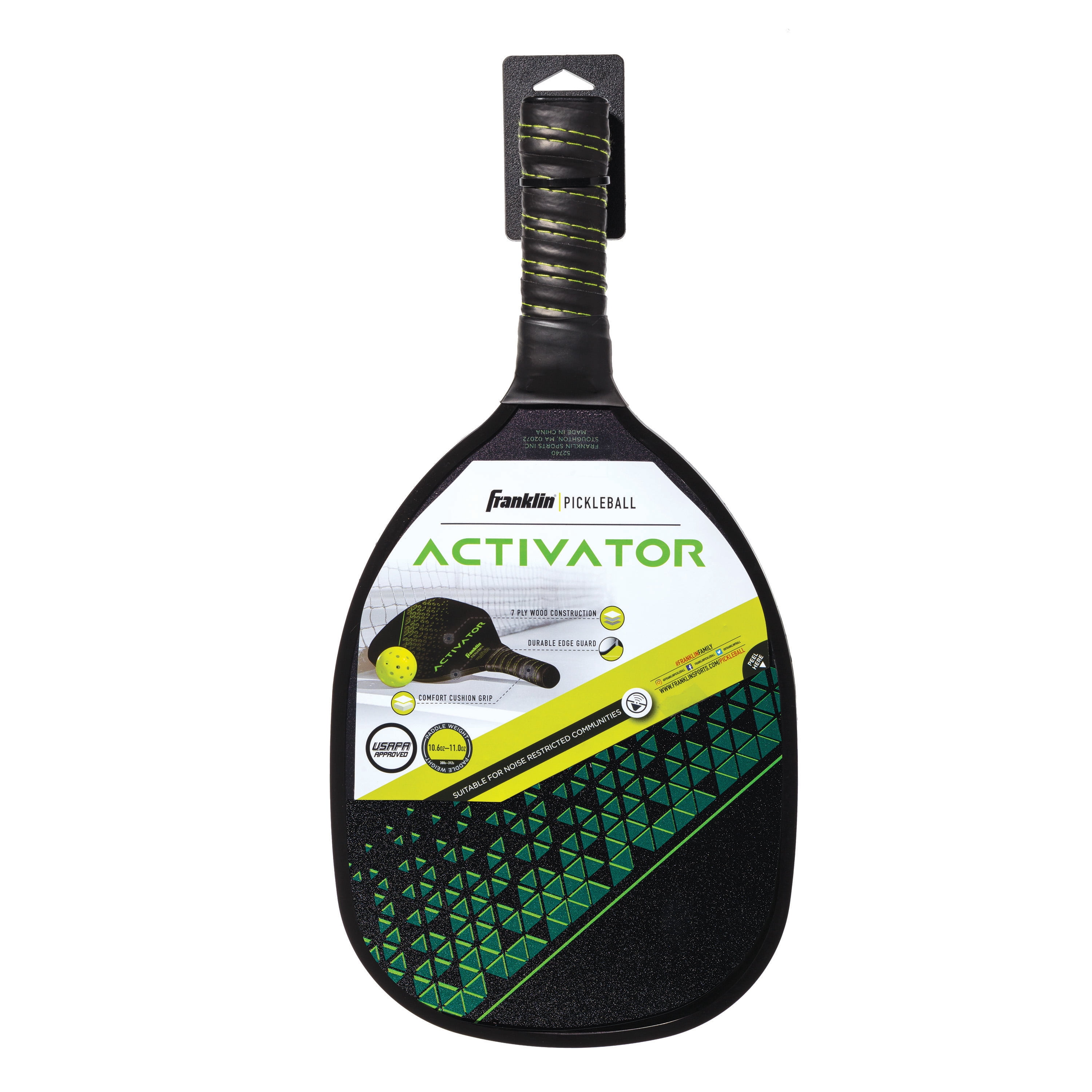 Franklin Sports Activator Pickleball Paddle - Wood 13mm Core Racket - Green