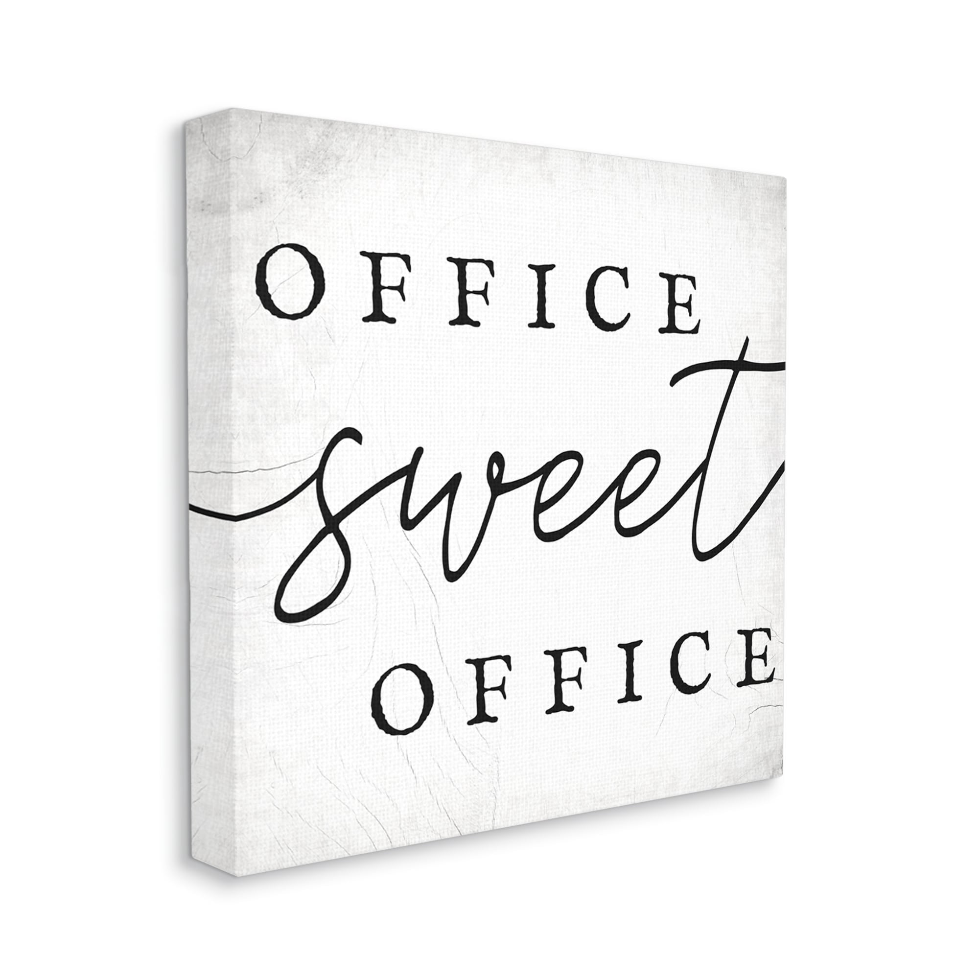 Stupell Industries Office Sweet Office Phrase Minimal Black White Typography, 24 x 24,Design by Daphne Polselli
