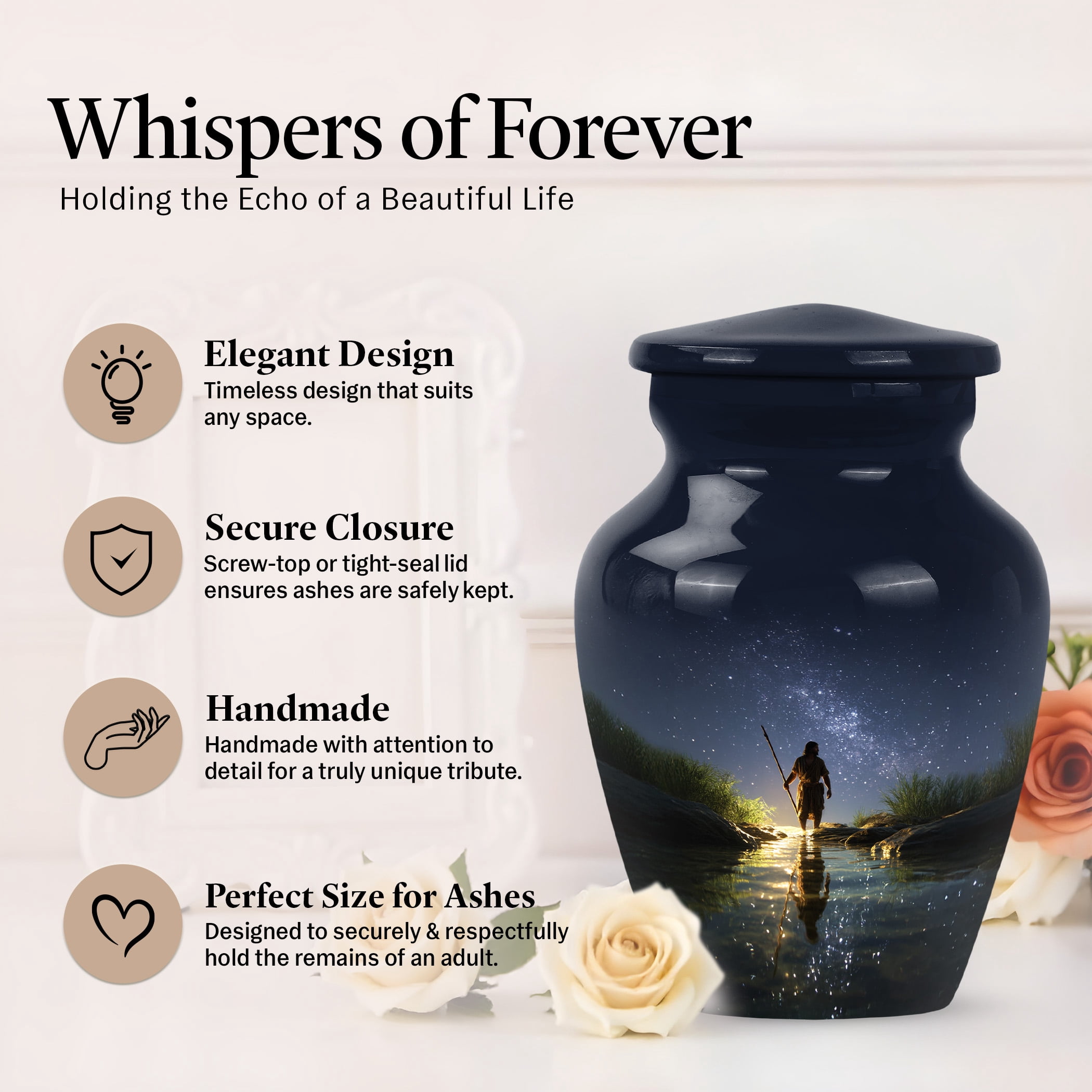 JAGSHASHI Fishing Mini Keepsake Urns For Human Ashes Adult Female – Small Cremation Urn For Ashes Adult Male or Pets – Funeral Token Urn with Fisherman – Memorial Tribute for Families (Blue 3 Inch)