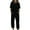 Black, variant on Women's Trousers Suit Casual Wear Summer Round Neck Blouse With Button Design Pure Color Outfit For Daily Vacation Bride Jumpsuit Wedding Guest Jumpsuit for Women Snow Pant Pant Suits for Women Dressy