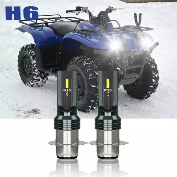 H6M LED Headlight Bulbs 6000K White 2Pcs - fits for Yamaha Big Bear 400 YFM400F 4x4 2000-2006
