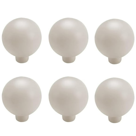 HDJNal Set of 6 , Minimalist Style Solid Single Hole Pulls/Handles/Knobs,Kitchen Ball Shape Cabinet Knobs Cabinet Pulls Drawer Knobs Kitchen Cabinet Hardware Kitchen Handles,Off White