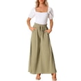 thumbnail image 2 of INSPIRE CHIC Women's Casual High Waist Drawstring Elastic with Pocket Wide Leg Pants, 2 of 5