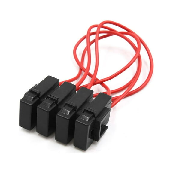 Unique Bargains 4 Pcs 30A Waterproof In Line  Type ATC Fuse Holder AWG Wire for Car Auto