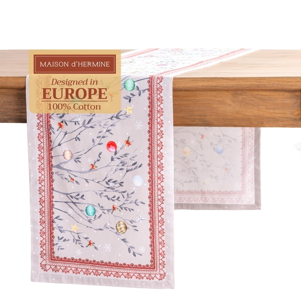 Camino De Mesa Maison D' Hermine 100% Algodón, Camino De Mesa De Una Sola Capa, 108 Pulgadas De Largo, Decorativo Para El Hogar, Cocina, Comedor, Fiesta, Baby Shower, Boda, Despedida De Soltera (Hada