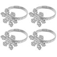 thumbnail image 4 of MasteelfCA 4Pcs Christmas Snowflake Napkin Ring Creative Rhinestone Napkin Holder for Home, 4 of 7